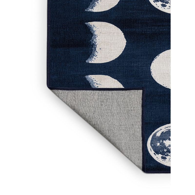 Tapis gris lavable à la machine, Rond 3 pi