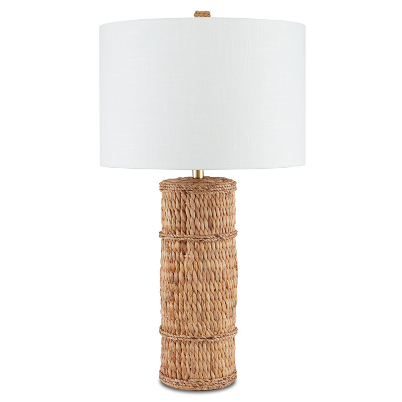 Azores Water Hyacinth Table Lamp, Natural, White