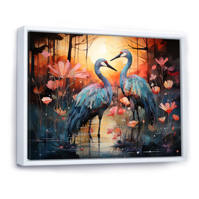 Flamant crépuscule sur toile