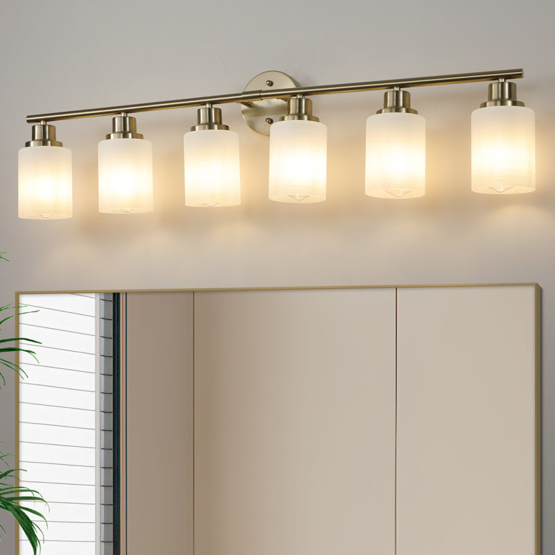 Éclairage pour meuble-lavabo à 8 lumières avec abat-jour en verre blanc givré: rehaussez votre espace avec élégance moderne