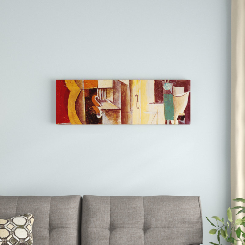 "Violon et guitare (panoramique)" par Pablo Picasso, reproduction d'art sur toile, H 24 po x l 72 po x P 1,5 po