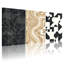 Ensemble de 3 tableaux abstraits sur toile tendue, motifs géométriques et tourbillonnants-121946542