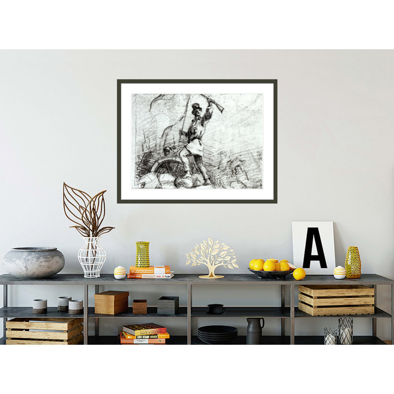 «The Barricade» par Gustave Courbet, impression giclée encadrée, H 32,06 po x l 41,5 po