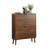 31.5-Inch Farmhouse Walnut Shoe Storage Cabinet with 2 Flip Drawers, Narrow Freestanding Shoe Organizer for Entryway Hallway