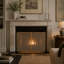 Gold Two‑Panel Freestanding Fireplace Screen, 50" W × 35" H Iron Mesh Fire Spark Barrier for Home Indoor Fireplace