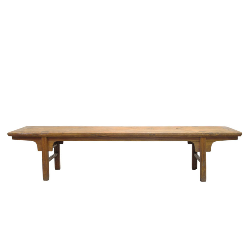 Vintage 86" Long Elm Bench, 20.9 " H x 85.8 " L x 16.5 " D