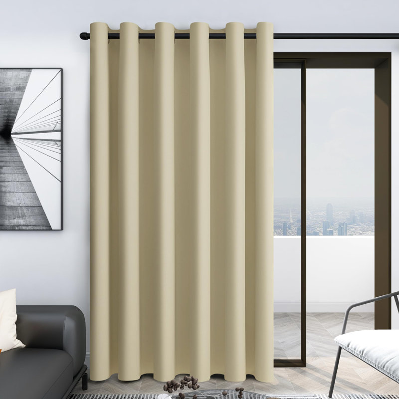 Penkridge Room Darkening Curtain Single Panel, 80" W x 84" L, Beige