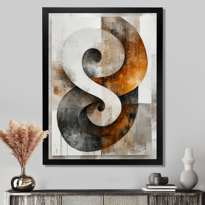 Nyro - Art mural abstrait, salon, Black, 20" H x 12" W, Framed Print without Mat