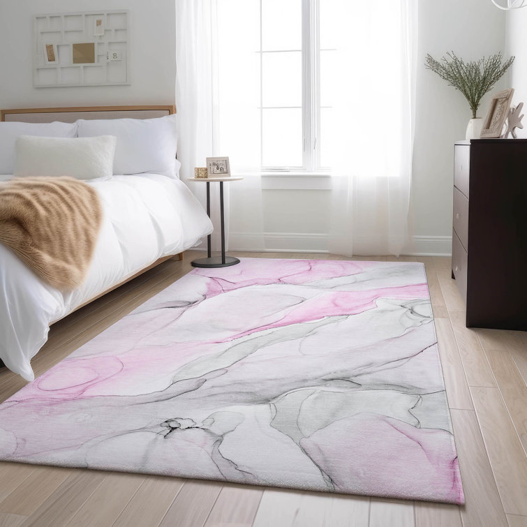 Premium Machine Washable Cerrito AMF515 Pink Rug