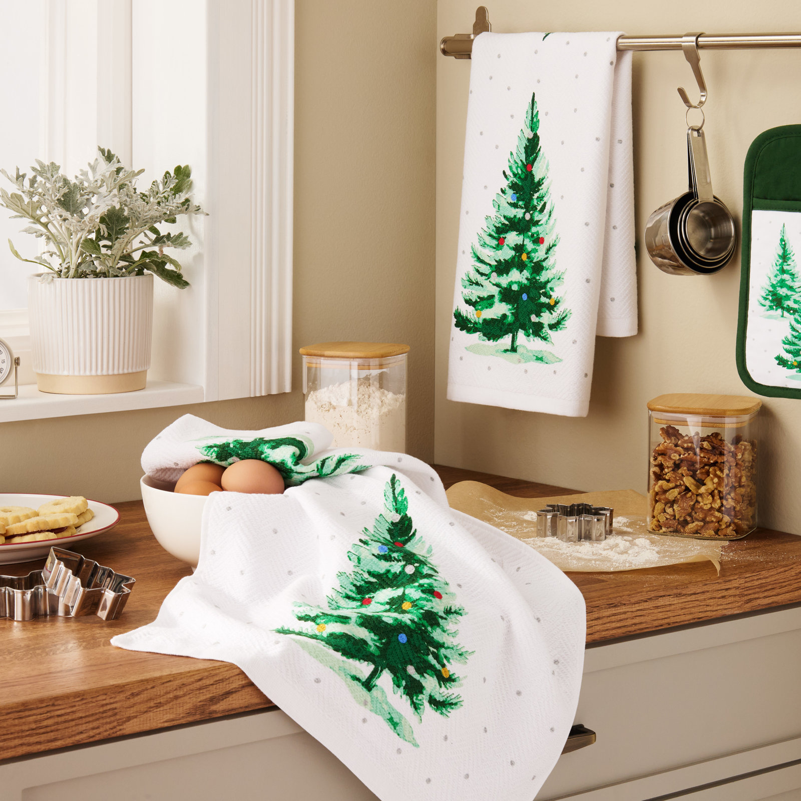 Snowflakes Kitchen Towel Set 2-Pack 16"x28"