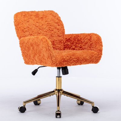 Office ChairArtificial Rabbit Hair Office Chair Adjustable Desk Chair Swivel Office ChairVanity Chair