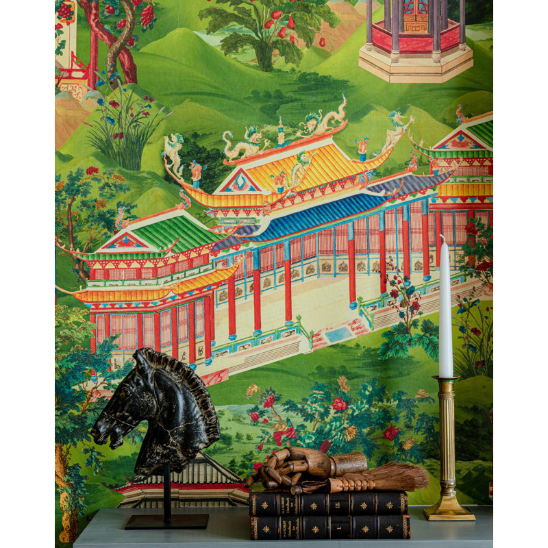 Chinese Garden Toile Wallpaper Roll