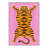 Tigris Animal Print Machine Washable Pink / Yellow / Black Indoor Area Rug with Non-Slip Backing-2052011155