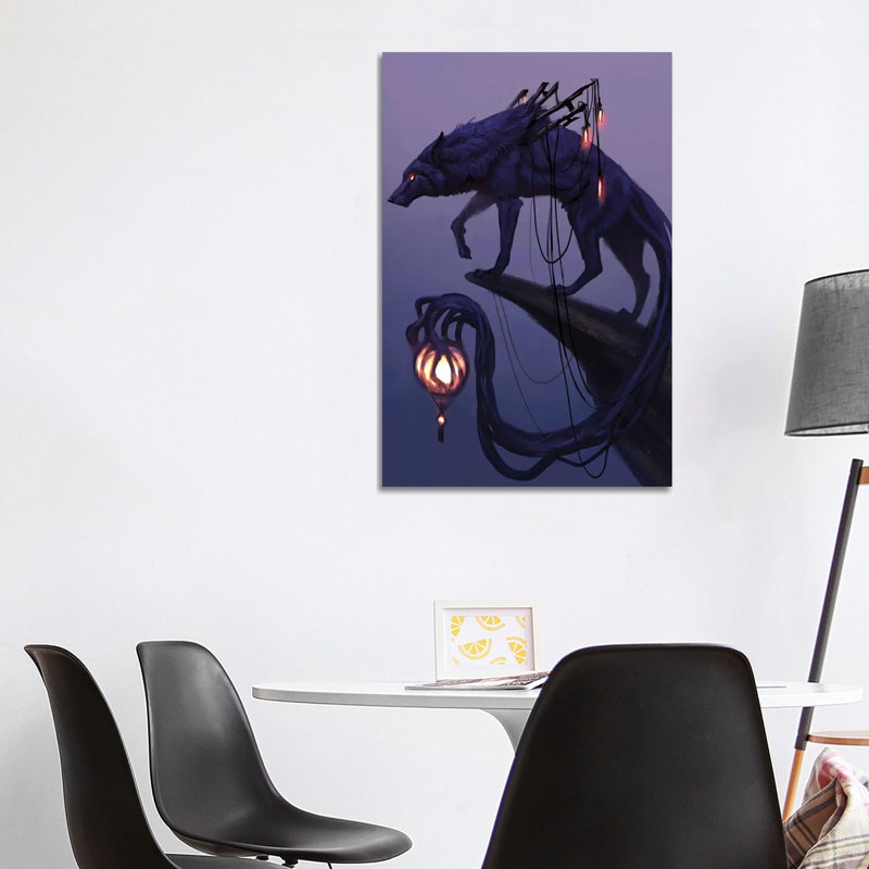 Lantern Wolf 1 Piece Wrapped Canvas Painting, 101.6 cm H x 66.04 cm W x 1.91 cm D