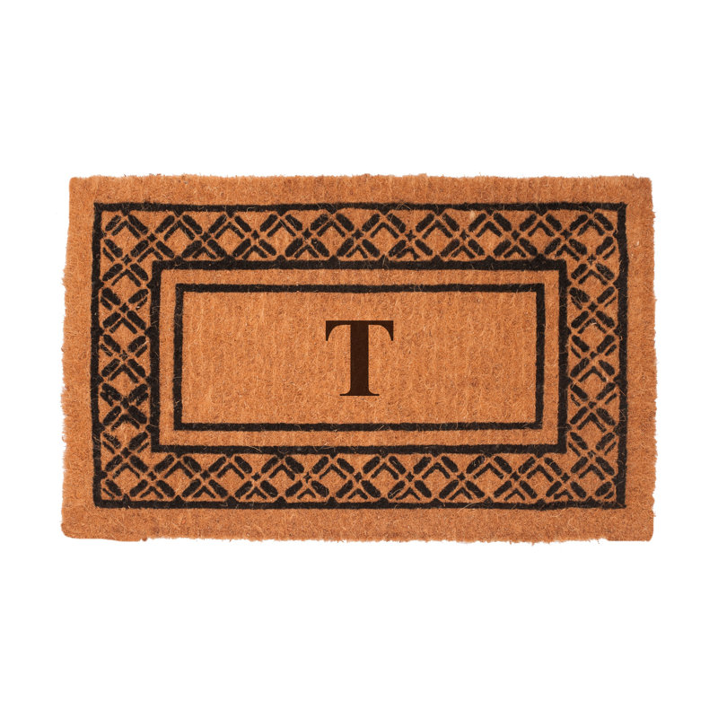 Belamy Monogrammed Welcome Outdoor Doo Mat, 2'6" x 4', T
