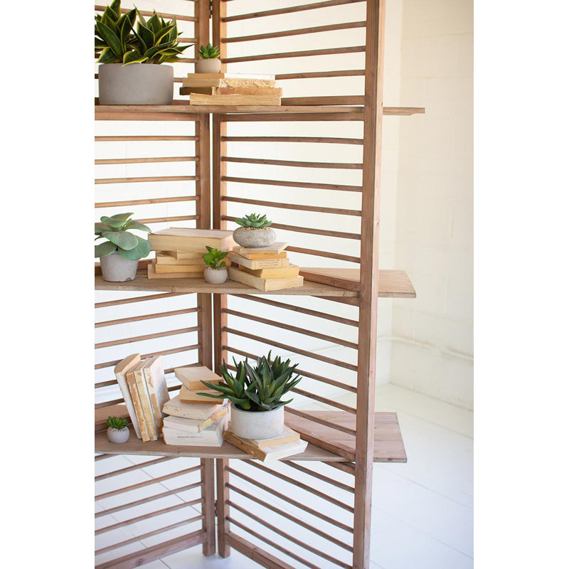 ÉCRAN EN BOIS PLIANT DE 77,5 po AVEC TROIS TABLETTES