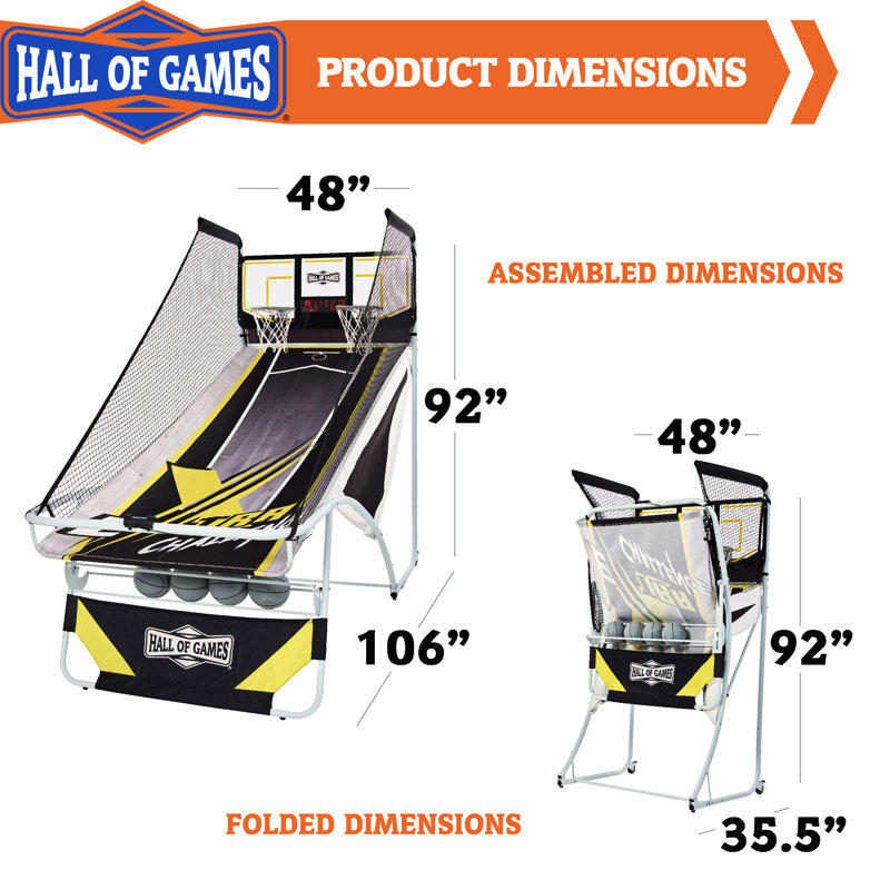 Extra Long Shot EZ-Fold Steel Frame Arcade Basketball Game
