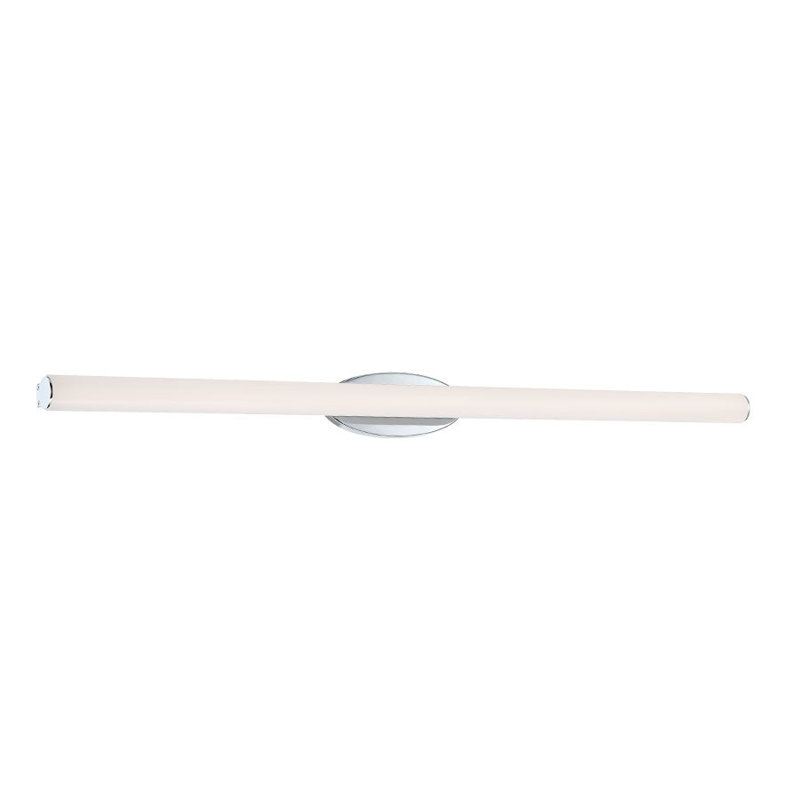 Barre d'éclairage de salle de bain 1 lumière DEL Mini Loft, Nickel brossé, H 4,5 po x l 24 po x P 3 po