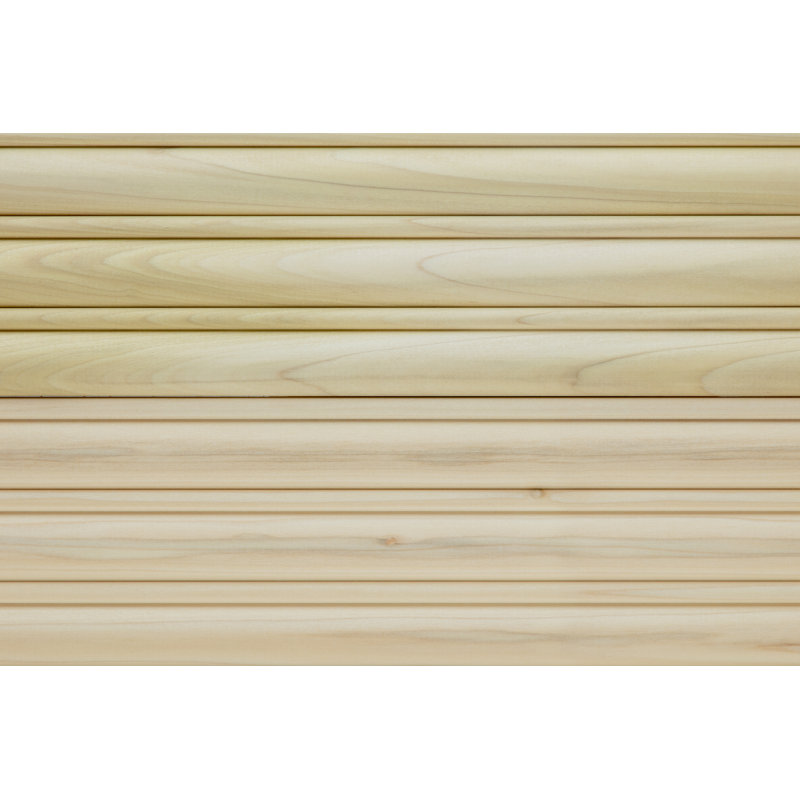 5" x 47.5" Unfinished Beige Hardwood Reeded Wall Panel