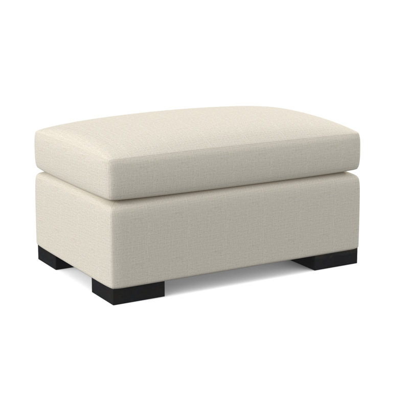 Elkins Ottoman, Espresso, Elise Linen