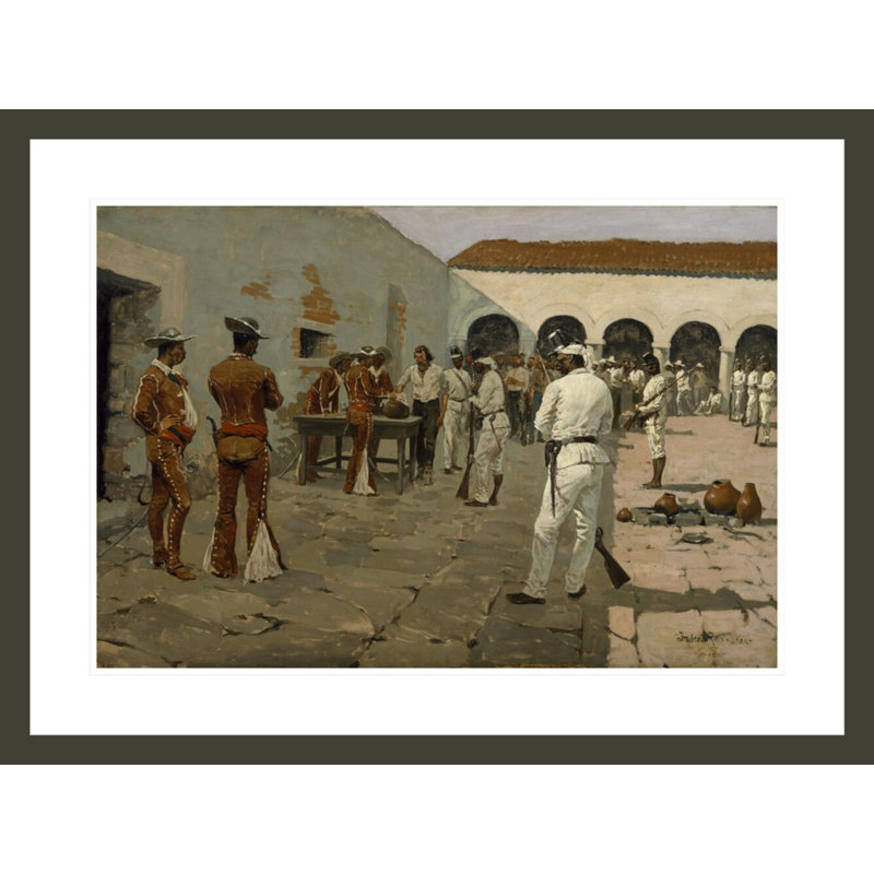 «The Mier Expedition: The Dessin of the Black Bean» par Frederic Remington, impression giclée encadrée