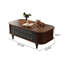 47.24"Modern Minimalist Solid Ash Wood Black-and-Brown Two-Tone Coffee Table