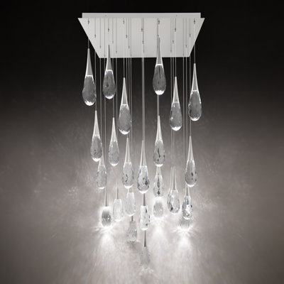 Hibiscus 23 Light Crystal LED Multi-Light Pendant