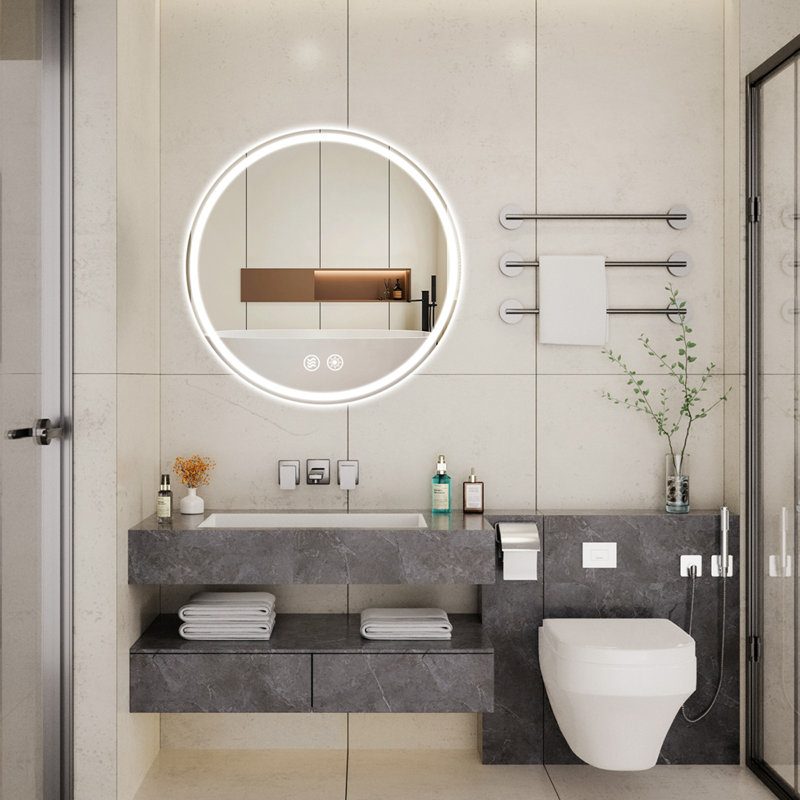 Miroir de salle de bain mural Gaulrapp, 28 po x 28 po