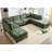 Chenille Sleeper Sectional Corner Couch Modular Sofa Bed With Storage Chaise-2140757531-2139768591
