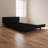 Minimalist Clean Silhouette Twin Platform Bed With Integrated Storage, Black-Toned Particle Board Construction