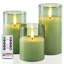 Bougies sans verre en verre, bougies piliers à DEL avec télécommande et minuterie, bougies rayonnantes, cire véritable, paquet de 3-1174432979