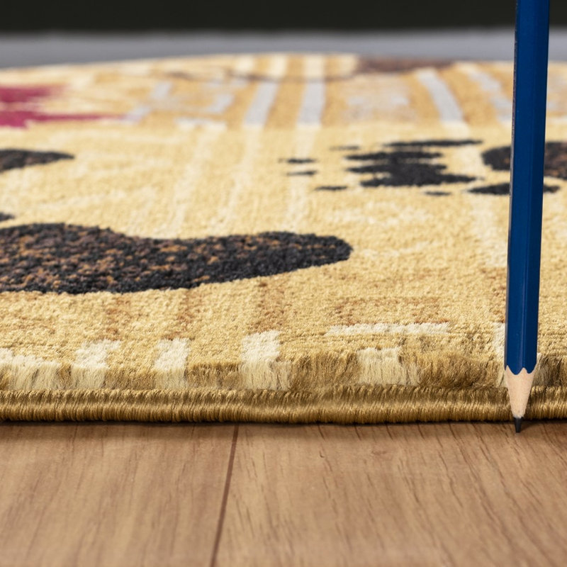 Beige Polypropylene Rug 2X3, Rustic Motifs, Stain-, For A Charming Home Living 2Ft X 3Ft Area Rug, Beige, Stain , Adds Touch To