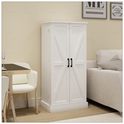 Armoire de cuisine à DEL avec 2 portes, supports et 2 tablettes réglables pour un rangement spacieux et une conception élégante