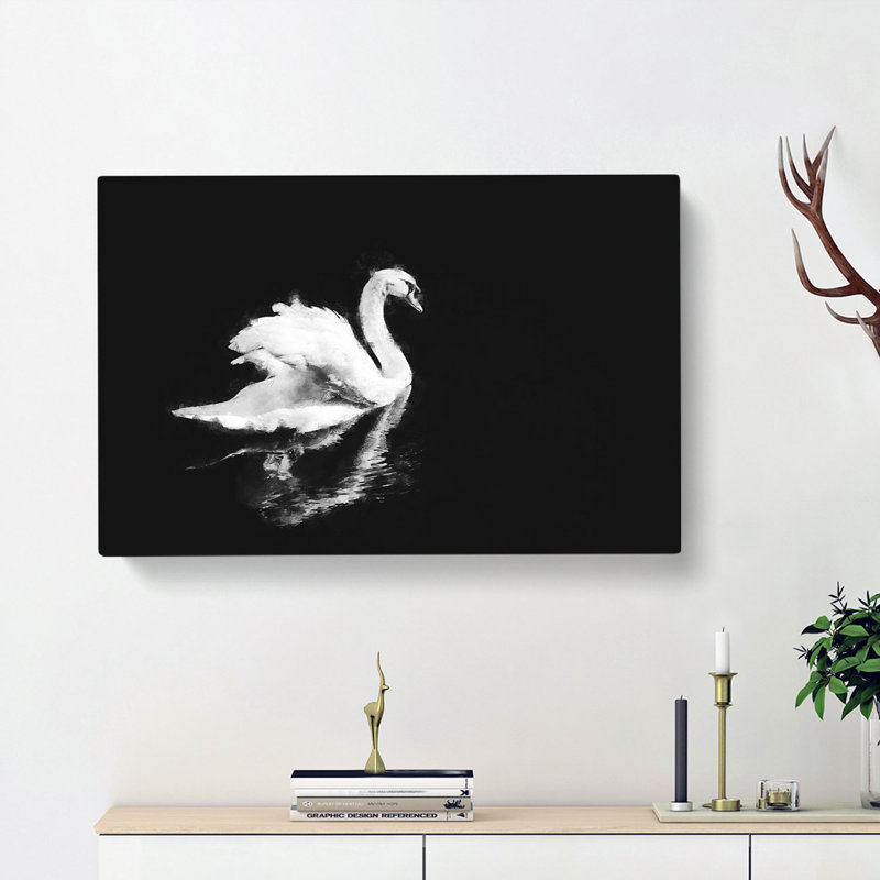 Swan - Wrapped Canvas, 40cm H x 60cm W x 3cm D