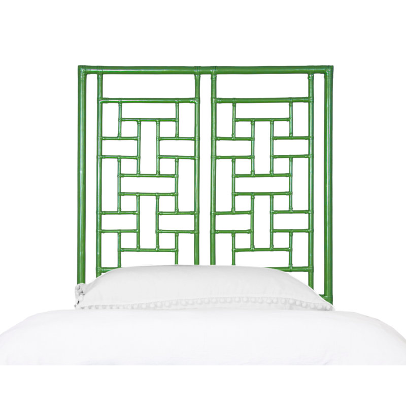 Ohana Wicker/Rattan Open-Frame Headboard, Twin, Bright Green