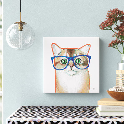 «Bespectacled Pet II» par Melissa Averinos - peinture sur toile tendue