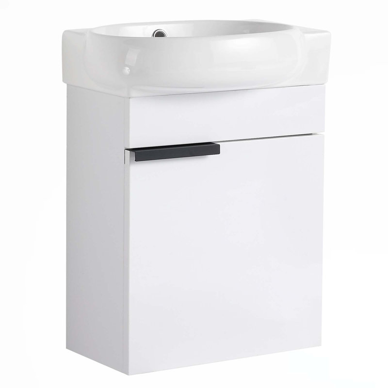Petit meuble-lavabo 16 "avec lavabo, Blanc