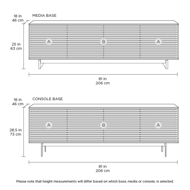 Align Unfinished TV Stand for TVs up to 85", Satin White, 28.5”H x 81”L x 18”W
