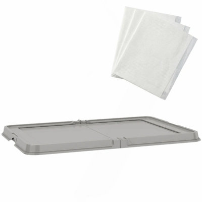 Toilette innovante à deux modes pour animaux, litière pliable pour chien avec 3 coussins jetables, support pour coussin
