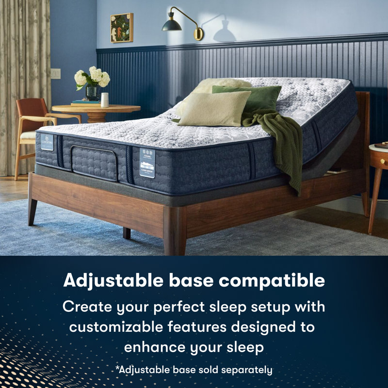 Twin XL Blue Latex Foam Adjustable Bed with Boxspring