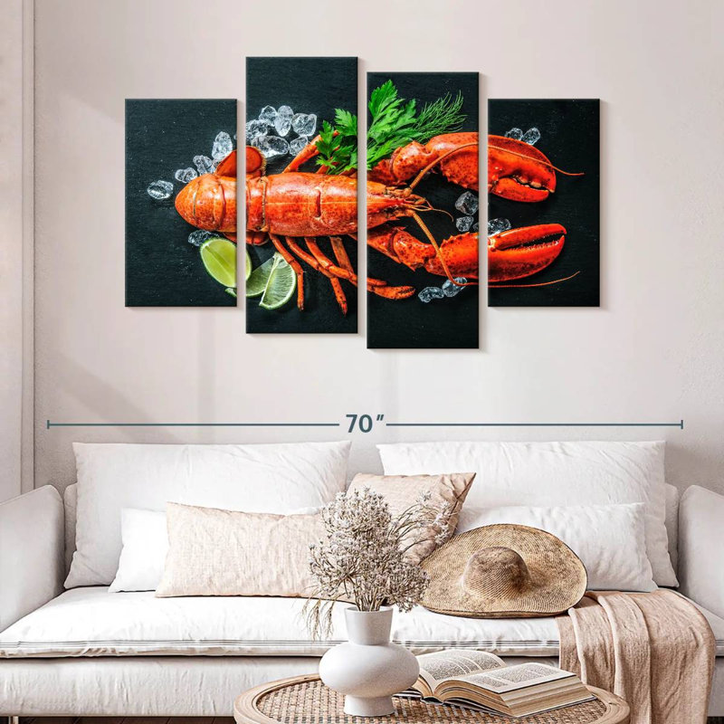 Yarlin Fresh Red Lobster, 32" H x 52" W