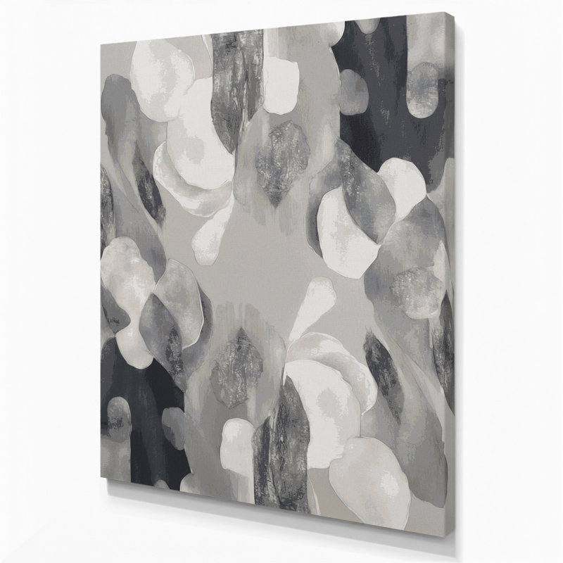 Abstrait aquarelle 64, art mural sur toile grise, H 30 po x l 20 po