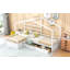 Lit plateforme simple avec trois tiroirs de rangement, blanc-985814737