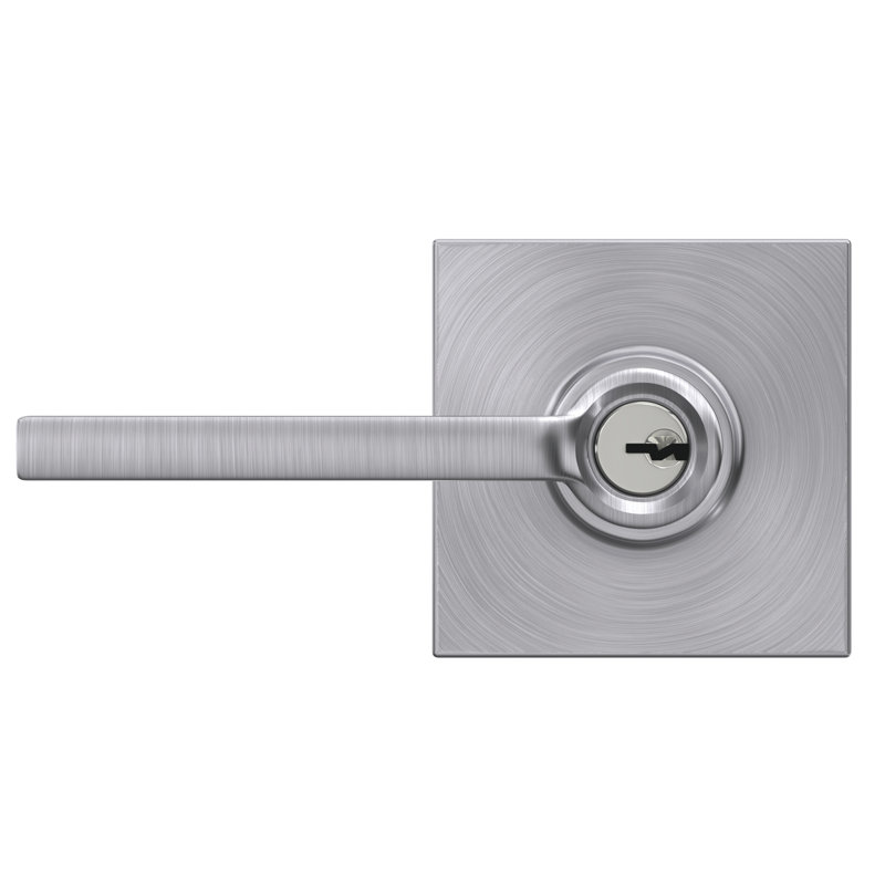 Latitude Keyed Entry Lever with Collins Trim, Satin Chrome