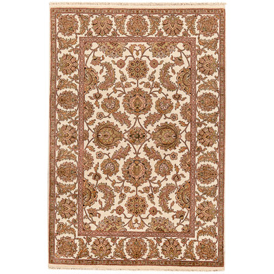 High-Quality Hand-Knotted Ivory Area Rug