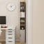 72 po de hauteur, armoire de rangement mince de 72 po, armoire de salle de bain autoportante étroite à 6 niveaux avec 1 porte et 2 tablettes réglables, étagères de rangement pour bibliothèque, armoire de rangement pour CD, DVD, blanc antique