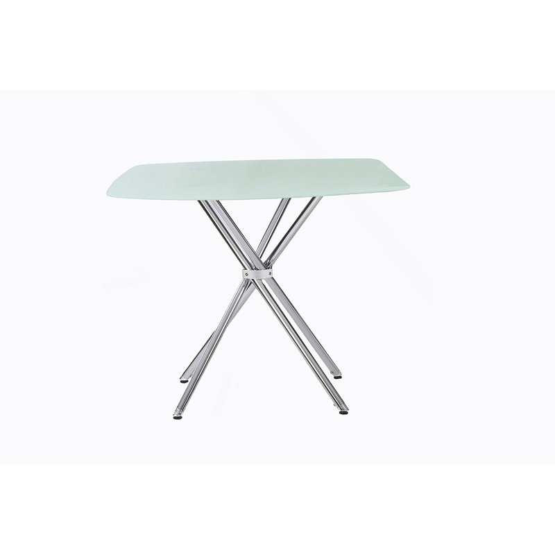 Table carrée en verre trempé givré