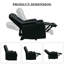 Fauteuil de cinéma maison inclinable et luxueux en cuir respirant 36,2 po Denchev-103563066