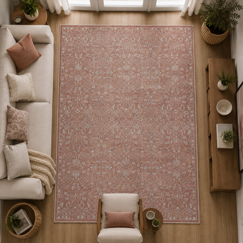Tapis rouille et viscose Werri, Rectangle de 5 pi x 8 pi