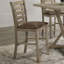 2 chaises de salle à manger de style rustique, en bois massif de conception, avec siège rembourré brun grisâtre, élégantes et durables de chaises de hauteur comptoir, Grace Antique, dossier en échelle de bois, finition laquée, simple
